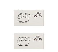 Kahdsvby 2 PCS Wifi Router Storage Box Outlet Set Top Cable Wooden Case Wall Mount Power Strip Switch Hide Shelf