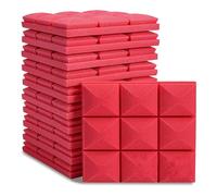 Kahdsvby Pack of 12 Acoustic Foam Panels, Soundproof Foam Wall Panels, Soundproofing Wall, KTV Room, Red