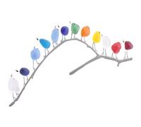 Kahdsvby Sea Glass Rainbow Bird Durable Wood Made Wall Art Decor Unique Sea Glass Birds Wall Art Stylish Eye Catching B