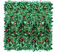 KAHEIGN 10M Christmas Red Berry Tinsel Garland, 9CM Width Metallic Chunky Glittering Tinsel Thick Shiny Garland with Red Berry and Holly Leaves for Christmas Holiday New Year Party Decoration