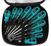 KAHEIGN 10Pcs Magnetic Screwdriver Set, 5 Size Heavy Duty Chrome Vanadium Steel Screwdriver 5 Flat & 5 Cross Head Screwdriver with Non-Slip Grip for Repair Home Improvement Craft - with Tool Bag
