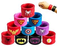 KAHEIGN 10Pcs Superheroes Slap Bands for Kid, Silicone Wristband Marvel Avengers Slap Bracelet Bands Party Bag Fillers for Birthday Easter Halloween Christmas Party Favors