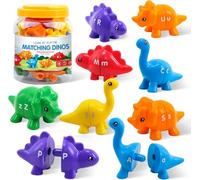KAHEIGN 13Pcs Alphabet Dinosaurs Matching Toys, 26Pcs Double-Side ABC Montessori Learning Toy Matching Letter Fine Motor Toy for Kindergarten, Children's Day, Birthday Gifts, Party Favors