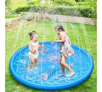 KAHEIGN 170CM Splash Water Play Mat Dolphin Tortoise Starfish Shell Crab Pattern Sprinkler Pad Summer Garden Outdoor Spray Water Toys for Kids Pets Family Activities