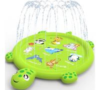 KAHEIGN 170CM Splash Water Play Mat, Turtle Dolphin Giraffe Mermaid Dinosaur Pattern Sprinkler Pad Summer Garden Outdoor Spray Water Toys for Kids Pets Family Activities