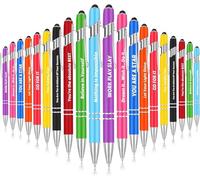 KAHEIGN 20Pcs Inspirational Ballpoint Pens, 14CM Motivational Quotes Pen Screen Touch Metal Pen Black Ink Stylus Pens for Women Men Bosses Office Desk Supplies (10 Positive Style)