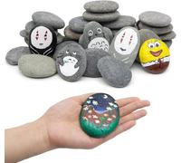 KAHEIGN 20Pcs Painting Rocks, 1.9KG 5-8cm Flat Painting Pebbles Natural Smooth Stones Large Paintings River Rocks for DIY Craft School Kindness Paint Project Decoration
