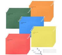 KAHEIGN 25Pcs A4 Suspension Files, 5 Colours Heavyweight Folder Reinforced Top and Bottom Hanging File Folders for School Office Stationery A4 Filing Cabinets