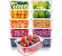 KAHEIGN 25Pcs Food Storage Containers, 1000ml Reusable Plastic Meal Prep Boxes BPA Free Leakproof Takeaway Deli Containers with Airtight lids - Freezer and Dishwasher Safe Microwavable