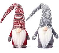 KAHEIGN 2Pcs Christmas Gnomes Plush Doll, 48CM Handmade Knitted Plush Gonk Dwarf Elf Doll Swedish Gnomes Tomte for Xmas Fireplaces Office Christmas Party Decor (48CM x 18CM)