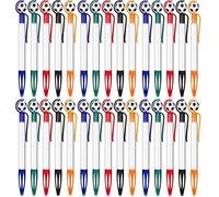 KAHEIGN 30Pcs Football Shape Ballpoint Pen, 14CM Retractable Black Ink Pens 1.0 mm Fine Point Football Pens Soft Grip Writing Pens for School Office Football Party Supplies (5 Colors)