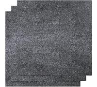 KAHEIGN 30Pcs Self Adhesive Carpet Tiles, 30CM x 30CM Easy to Peel and Stick Floor Tiles Non-Slip Hardwearing Carpet Tiles Squares Floor Covers for Office Living Room Bedrooms (Dark Grey)