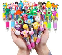 KAHEIGN 32Pcs Cartoon Ballpoint Pen, 4-in-1 Multicolor Ballpoint Pen 10CM Retractable Cute Pen 0.7mm Thick Point Pen for Office School Supplies Students Children Gift Party Bag Fillers