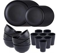 KAHEIGN 32Pcs Plastic Dinnerware Set, 8 Set Unbreakable Dinner Sets Included 8P