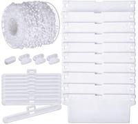 KAHEIGN 35Pcs Vertical Blind Accessories, 10M Bottom Chain and 10Pcs Chain Connector, 12Pcs 89mm Vertical Blind Top Hangers, 12Pcs Bottom Weights Slats - for 3.5 Inch/89 mm Verticals Blinds