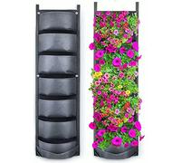 KAHEIGN 7 Pocket Hanging Plant Grow Bags, Vertical Hanging Garden Wall Planter Flowerpot Bag for Yard Garden Home Decoration (Black)