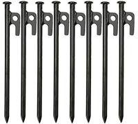 KAHEIGN 8Pcs Heavy Duty Tent Pegs, 20CM High Strength Forged Steel Camping Tent Stakes with Hook and Hole for Outdoor Trip Hiking Gardening Large Hard Ground Rocky