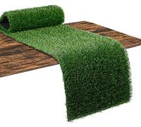 KAHEIGN Artificial Grass Table Runner, 36CM x 122CM Faux Grass Table Cloth Easter Fake Grass Tabletop Mat for Football Theme Wedding Birthday Banquet Garden Party Decoration