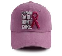 Kahhrepa Chemo Hair Don't Care Hat for Women, Funny Adjustable Cotton Embroidered Retirement Baseball Cap, Chemo Hair Red, One Size