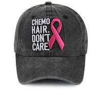 Kahhrepa Chemo Hair Don't Care Hat for Women, Funny Adjustable Cotton Embroidered Retirement Baseball Cap, Chemo Hair Black, One Size