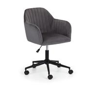 Julian Bowen Kahlo Velvet Swivel Office Chair Grey/Black, Grey