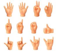 KAHZOR 12 Pieces Mini Funny Hands, Fake Finger Hands, Small Finger Puppets for Cats, Pets, Parties, Fun Gifts, Tiny Hands, Mini Hands, Fake Hands, Small Hands