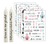 KAHZOR 5 Sheets of Stickers for Communion Candles, Baptism Candle Making Set, Candles Decorating, Communion Candle Craft Set, Decoration for First Communion Christening Confirmation