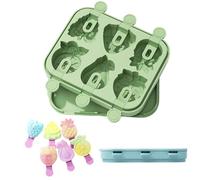 KAHZOR Children's Ice Moulds, Cute Fruit Moulds, Silicone Ice Lolly Moulds, Mini Size Ice Moulds, Reusable Cake Pop Mould with Lid and Sticks, Easy to Remove, BPA-Free