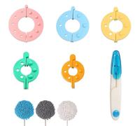 KAHZOR Pack of 5 Pompom Maker with Small Cutting Scissors, DIY Bobble Maker, Fluff Ball Weaver Needle for DIY Crafts, Hats, Dolls, Decoration, Bobble for Hats, Pom Poms for Crafts, Bobbles for Hats