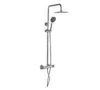 Kai Bathrooms Corsica Chrome Thermostatic Mixer Shower Set Round Twin Head Exposed Shower Valve