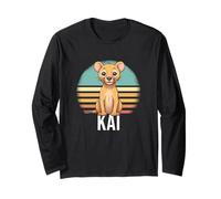 Kai - Cute Boy Name with Cute Lion Long Sleeve T-Shirt