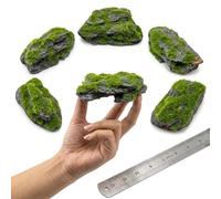 Kai Dream Micro Landscape Scenery Kit | 3-4.5 Inch Per Piece Bark-Made Artificial Stone Slabs, Painted Turf Terrain Supplies for Model Train Warhammer Dollhouse Diorama Terrarium Bonsai(6, 3-4.5 ")