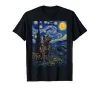 Kai Ken Dog Van Gogh Starry Night T-Shirt