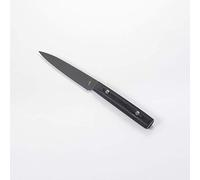 KAI Michel Bras Quotidien Utility Knife No.2 with 12 cm Blade Length - Titanium-Coated Utility Blade Made of A8 Steel - Black pakkawood - Made in Japan