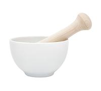 KAI Select Japanese Mortar with Beech Pestle - porcelain bowl with dimensions 10.2 x 6.2 cm