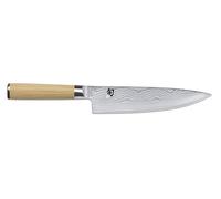 KAI Shun Classic White Japanese Chef Knife 20 cm Blade Length - Damascus Knife 32 Layers VG MAX Core - 61 (±1) HRC - Pakkawood Handle - Made in Japan - Forged Chef Knife