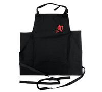 KAI Shun Premium Chef Apron Classic Edition, black with red Shun logo - hip loop for tying, adjustable neck strap - cooking apron, grilling apron