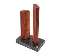 KAI Stonehenge Magnetic Knife Block Small Walnut with Granite Base - Premium Wood - Space for 4 Knives - Dimensions 18 x 10 x 28-30 cm