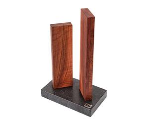 KAI Stonehenge Magnetic Knife Block Small Walnut with Granite Base - Premium Wood - Space for 4 Knives - Dimensions 18 x 10 x 28-30 cm