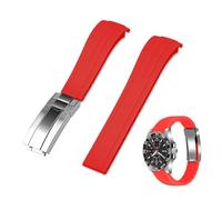 Kai Tian 18 mm 20 mm 22 mm Rubber Watch Strap Curved End Silicone Strap Tapered Rubber Curved Replacement Watch Strap with Classic Diving Buckle for Men Women, 21mm, Silicone