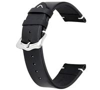 Kai Tian 18mm 20mm 22mm 24mm Calf Leather Strap Vintage Watch Strap Blue Black Brown Red Green for Men Women, 22mm Black