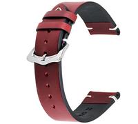 Kai Tian 18mm 20mm 22mm 24mm Calf Leather Strap Vintage Watch Strap Blue Black Brown Red Green for Men Women, 20mm Red