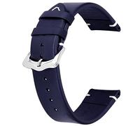 Kai Tian 18mm 20mm 22mm 24mm Calf Leather Strap Vintage Watch Strap Blue Black Brown Red Green for Men Women, 24mm Blue
