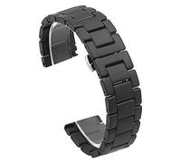 Kai Tian 20mm 22mm black matt polished two-tone ceramic bracelet (20mm, matt black)