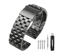Kai Tian 20mm Metal Watch Strap Brushed Finish Watch Straps with Deployment Clasp, Heavy Duty Gunmetal Stainless Steel Watch Bracelet Watch Band Replacement for Men