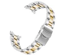 Kai Tian 20mm Watch Band Tapered Bracelet Curved End, Stainless Steel Watch Strap with Solid Deployment Buckle for Men Women Silver Gold