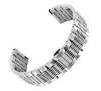 Kai Tian 22mm Watch Band Stainless Steel Silver Mesh Watch Replacement Strap for Women Men Quick Release Butterfly Clasp