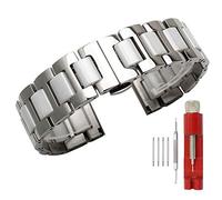Kai Tian 22mm White Ceramic Watch Band Strap for Men Silver Watch Strap Replacement Stainless Steel Mens Watches Metal Band