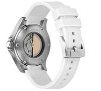 Kai Tian 24mm Noble Curved Band Rubber White Watch Band Fit Watch Strap for Men Women