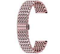 Kai Tian Metal Watch Strap Fold Buckle 18mm Replacement Band for Women Men Stainless Steel Watch Bands Tapered Rose Gold